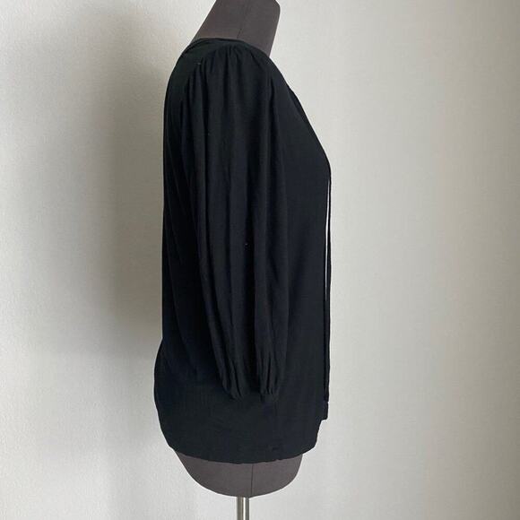 Gap sz XS 3/4 length sleeve V-neck hooded drawstring blouse‎ shirt - Picture 4 of 9